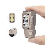 WUBEN E7 Mini linterna recargable de 1800 lúmenes con imán – Linterna EDC Caqui súper brillante de 6 modos, LED recargable tipo C; Linterna de bolsillo IP68 para uso con faros, rescate y acampada