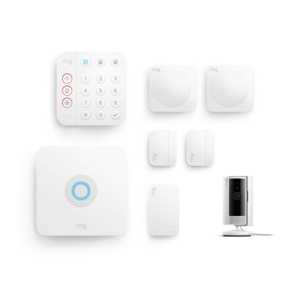 Kit de Ring Alarm M + Cámara interior (Indoor Camera 2ª gen) | Sistema de seguridad para el hogar con alarma y vigilancia asistida opcional, sin compromiso a largo plazo | Ring Protect 30 días gratis