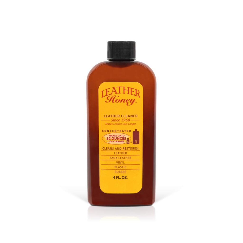 Leather Honey Leather Cleaner: Non-Toxic Leather Care Made in the USA Since 1968. Deep Cleans Leather, Faux & Vinyl – Couches, Car Seats, Purses, Tack, Shoes & Bags. Safe Any Colors & White Leather