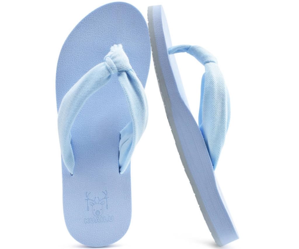 KuaiLu Chanclas Mujer Piscina Verano Playa Comodas Yoga Foam Flip Flop confort Tela Antideslizante Ortopédicas Sandalias